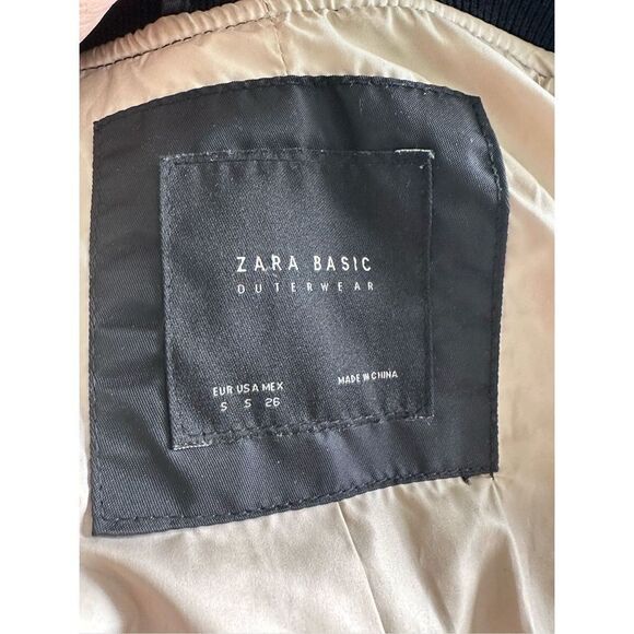 Zara‎ Basic Outerwear Women’s Black Full Zip Bomber Jacket Size Small - Picture 6 of 11